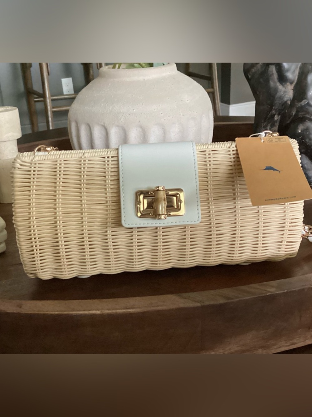 Brand New Tommy Bahama Wicker Clutch